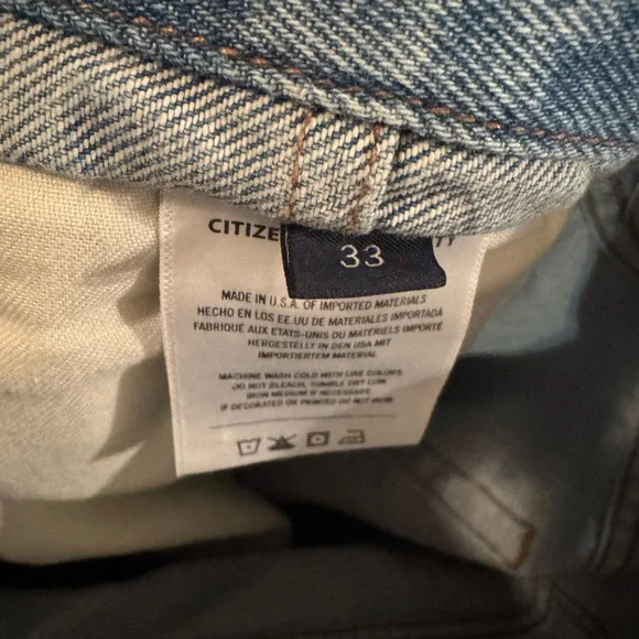 Citizens Of Humanity Pale Blue Boyfriend Pleated Wide-Leg Jeans - Picture 3 of 5